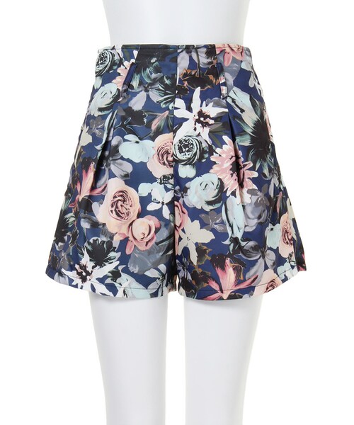 MURUA（ムルーア）の「【FEMININE】スモーキーflower spt（パンツ・レディース・ホワイト/ネイビー・1/2）」の2枚目の写真