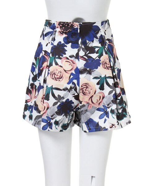MURUA（ムルーア）の「【FEMININE】スモーキーflower spt（パンツ・レディース・ホワイト/ネイビー・1/2）」の6枚目の写真