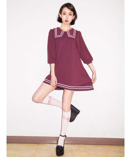 PAMEO POSE（パメオポーズ）の「WEDNESDAY ONEPIECE（ワンピース/ドレス・レディース・ブラック/レッド・F）」の5枚目の写真