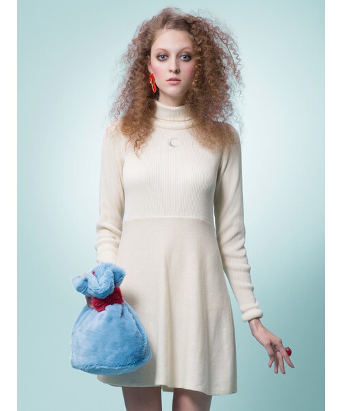 PAMEO POSE（パメオポーズ）の「【先行予約】MOON KNIT ONEPIECE（ワンピース/ドレス・レディース・ホワイト/ブラック/レッド・F）」の5枚目の写真