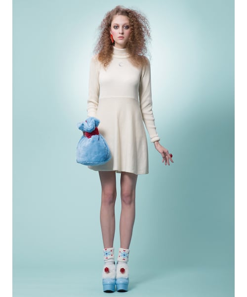 PAMEO POSE（パメオポーズ）の「【先行予約】MOON KNIT ONEPIECE（ワンピース/ドレス・レディース・ホワイト/ブラック/レッド・F）」の4枚目の写真