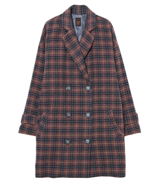 Ungrid（アングリッド）の「【Casual】チェックチェスターコート（ジャケット/アウター・レディース・ネイビー/ブラウン・S/M）」の10枚目の写真