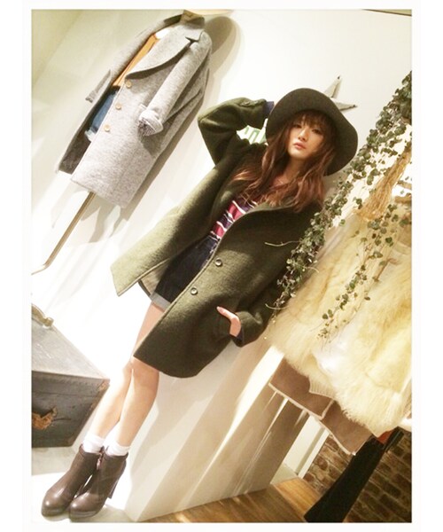 Ungrid（アングリッド）の「《sweet11月号 吉川ひなのｻﾝ着用》【Lady Like】圧縮ウールコート（ジャケット/アウター・レディース・ベージュ/カーキ・S/M）」の7枚目の写真