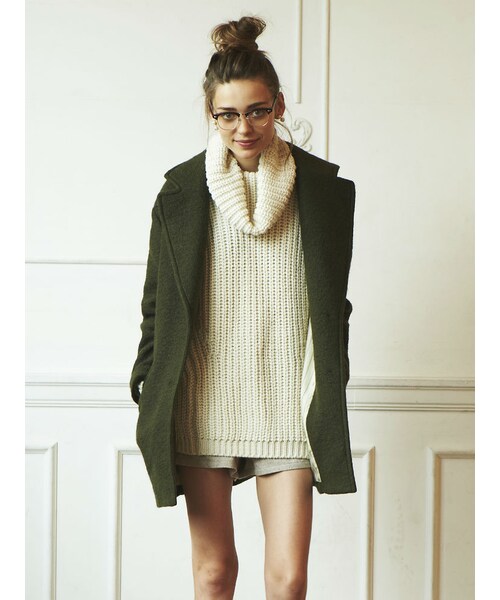 Ungrid（アングリッド）の「《sweet11月号 吉川ひなのｻﾝ着用》【Lady Like】圧縮ウールコート（ジャケット/アウター・レディース・ベージュ/カーキ・S/M）」の4枚目の写真