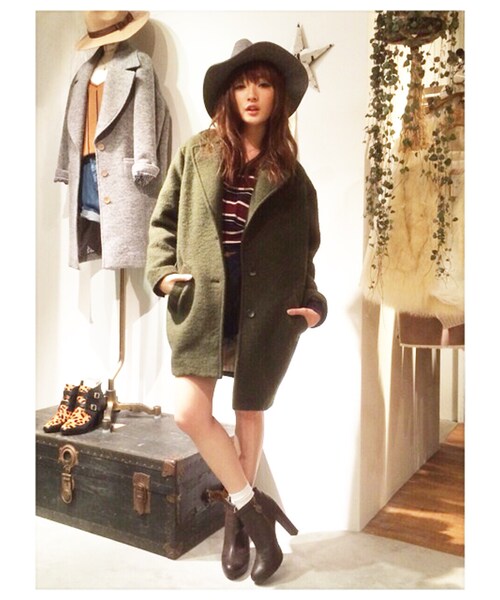 Ungrid（アングリッド）の「《sweet11月号 吉川ひなのｻﾝ着用》【Lady Like】圧縮ウールコート（ジャケット/アウター・レディース・ベージュ/カーキ・S/M）」の6枚目の写真