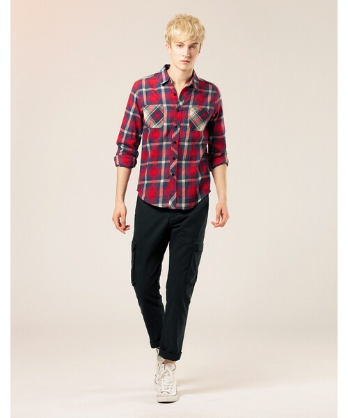 LOVFEE（ラッフィ）の「Le gentle 質感簡約素面工作長褲（パンツ・メンズ・丈青/卡其・S/M/L）」の3枚目の写真