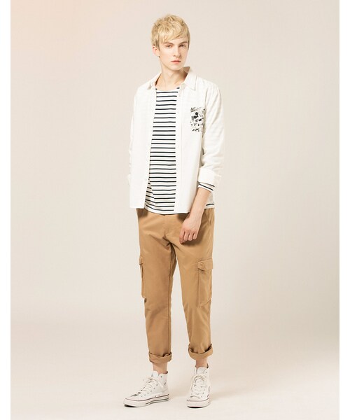 LOVFEE（ラッフィ）の「Le gentle 質感簡約素面工作長褲（パンツ・メンズ・丈青/卡其・S/M/L）」の9枚目の写真