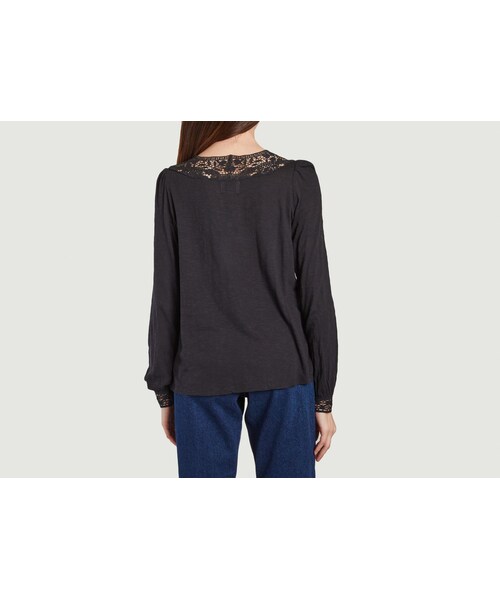 SWILDENS（スウィルデンズ）の「T-shirt manches longues avec guipure Eyes（その他・Noir・XS/S/M/L）」の3枚目の写真