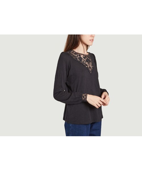 SWILDENS（スウィルデンズ）の「T-shirt manches longues avec guipure Eyes（その他・Noir・XS/S/M/L）」の2枚目の写真