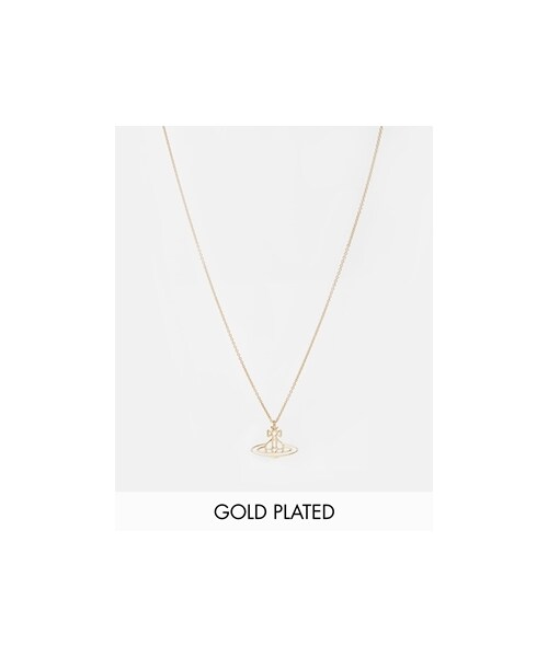 Vivienne Westwood Thin Flat Lines Orb Pendant Necklace - Gold