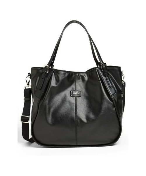 美品＊TOD'S トッズ トートバッグ ゴンミーニ スムースレザー ブラック 黒 Woman ブラック トッズ Di バッグ フォリオ レザー バッグ