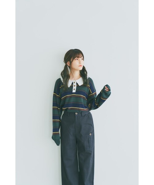 Boka nii（ボカニー）の「バックロゴチノパンツ（チノパンツ・レディース・ベージュ/ネイビー・F）」の5枚目の写真
