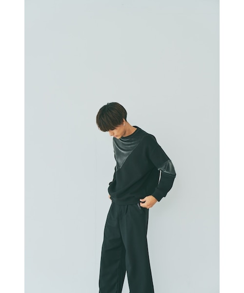 Boka nii(ボカニー)の「【Boka nii Loo】ワンポイントロゴビッグパンツ(スウェットパンツ・レディース・ブラック/クリーム・F)」の6枚目の写真