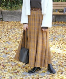 Crisp | ヘムフレアチェックスカート[c2k2906](スカート)