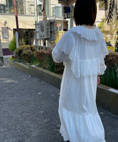 w closet(ダブルクローゼット)の「★先行予約★【Alley】レースギャザーワンピース【1月下旬入荷】(ワンピース/ドレス・レディース・オフホワイト・FREE)」の6枚目の写真