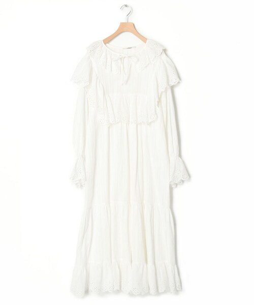 w closet(ダブルクローゼット)の「★先行予約★【Alley】レースギャザーワンピース【1月下旬入荷】(ワンピース/ドレス・レディース・オフホワイト・FREE)」の2枚目の写真