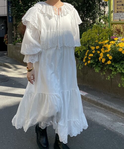 w closet(ダブルクローゼット)の「★先行予約★【Alley】レースギャザーワンピース【1月下旬入荷】(ワンピース/ドレス・レディース・オフホワイト・FREE)」の9枚目の写真