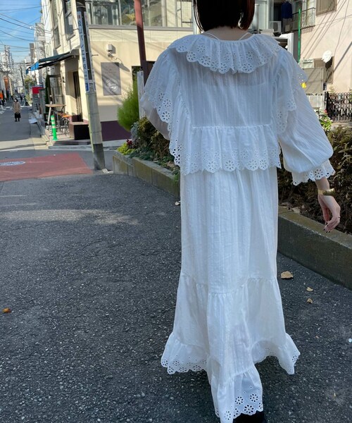 w closet(ダブルクローゼット)の「★先行予約★【Alley】レースギャザーワンピース【1月下旬入荷】(ワンピース/ドレス・レディース・オフホワイト・FREE)」の10枚目の写真