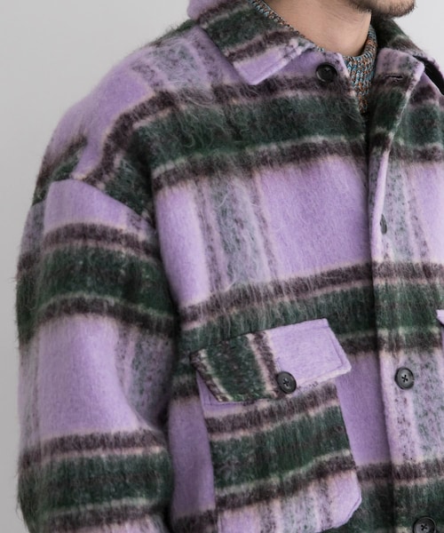 URBAN RESEARCH ID(アーバンリサーチ アイディー)の「URBAN RESEARCH iD 格紋CPO夾克(ジャケット/アウター・メンズ・紫色/駝色・M/L)」の12枚目の写真