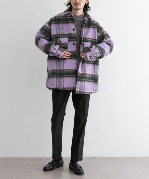 URBAN RESEARCH ID(アーバンリサーチ アイディー)の「URBAN RESEARCH iD 格紋CPO夾克(ジャケット/アウター・メンズ・紫色/駝色・M/L)」の8枚目の写真