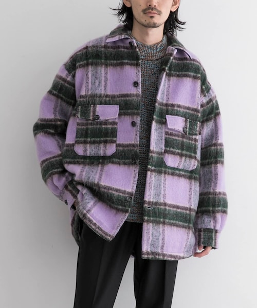 URBAN RESEARCH ID(アーバンリサーチ アイディー)の「URBAN RESEARCH iD 格紋CPO夾克(ジャケット/アウター・メンズ・紫色/駝色・M/L)」の6枚目の写真