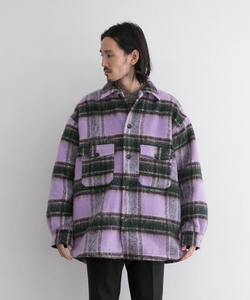URBAN RESEARCH ID(アーバンリサーチ アイディー)の「URBAN RESEARCH iD 格紋CPO夾克(ジャケット/アウター・メンズ・紫色/駝色・M/L)」の9枚目の写真