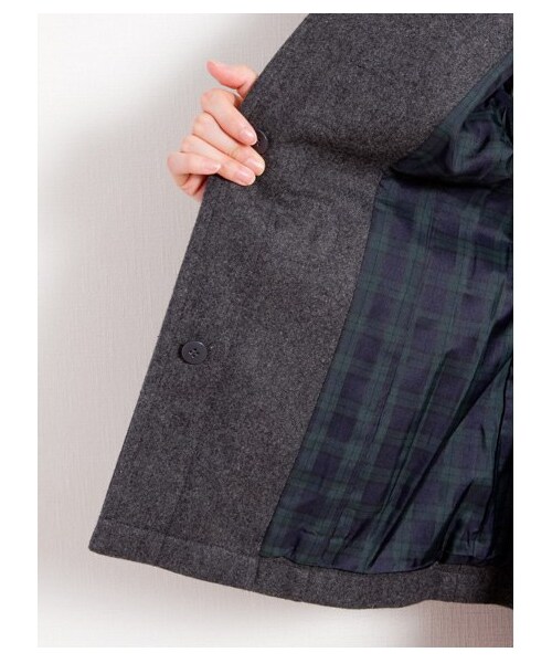 earth music&ecology（アースミュージックアンドエコロジー）の「【フルフルダッフル】10カラーダッフルコート（コート　・レディース・杢ダークグレー/ブラック/ピンク/ダークレッド/キャメル/マスタード/ブルーグリーン/サックスブルー/ネイビー/ダークブル・S/M/L）」の7枚目の写真