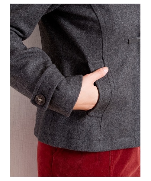 earth music&ecology（アースミュージックアンドエコロジー）の「【フルフルダッフル】10カラーダッフルコート（コート　・レディース・杢ダークグレー/ブラック/ピンク/ダークレッド/キャメル/マスタード/ブルーグリーン/サックスブルー/ネイビー/ダークブル・S/M/L）」の5枚目の写真