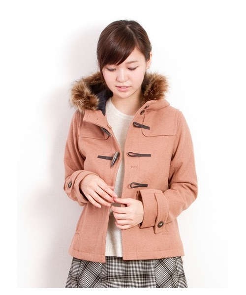 earth music&ecology（アースミュージックアンドエコロジー）の「【フルフルダッフル】10カラーダッフルコート（コート　・レディース・杢ダークグレー/ブラック/ピンク/ダークレッド/キャメル/マスタード/ブルーグリーン/サックスブルー/ネイビー/ダークブル・S/M/L）」の11枚目の写真