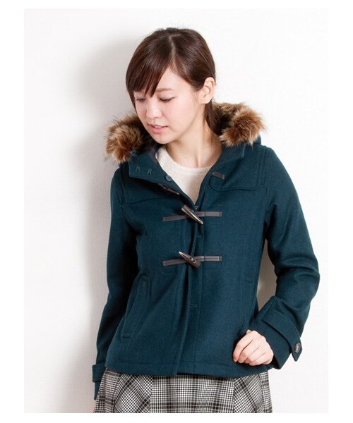 earth music&ecology（アースミュージックアンドエコロジー）の「【フルフルダッフル】10カラーダッフルコート（コート　・レディース・杢ダークグレー/ブラック/ピンク/ダークレッド/キャメル/マスタード/ブルーグリーン/サックスブルー/ネイビー/ダークブル・S/M/L）」の15枚目の写真