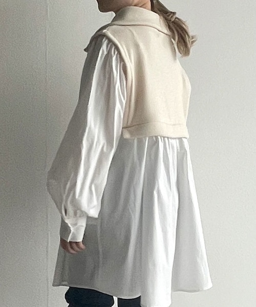 w closet（ダブルクローゼット）の「起毛リブドッキングチュニック