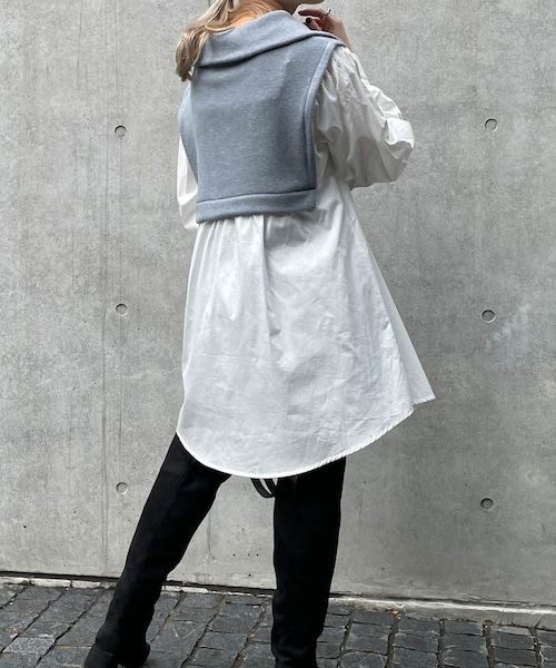 w closet（ダブルクローゼット）の「起毛リブドッキングチュニック