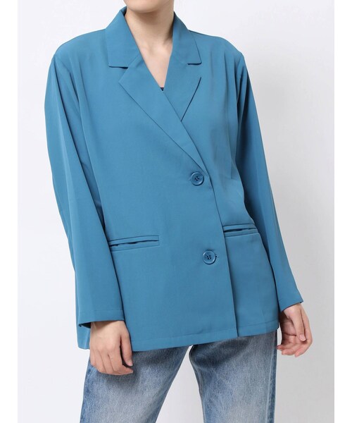 jouetie（ジュエティ）の「ダブルブレストジャケット【セットアップ対応】（テーラードジャケット・パープル/ブルー/グリーン/ブラック・M）」の6枚目の写真