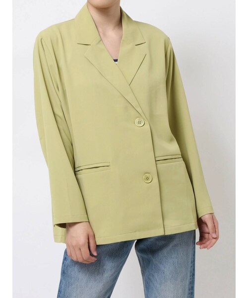 jouetie（ジュエティ）の「ダブルブレストジャケット【セットアップ対応】（テーラードジャケット・パープル/ブルー/グリーン/ブラック・M）」の4枚目の写真