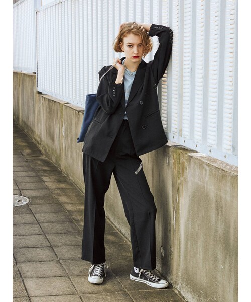 jouetie（ジュエティ）の「ダブルブレストジャケット【セットアップ対応】（テーラードジャケット・パープル/ブルー/グリーン/ブラック・M）」の18枚目の写真