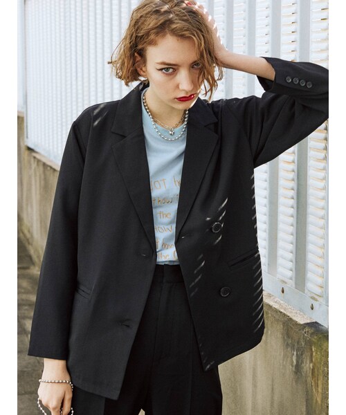 jouetie（ジュエティ）の「ダブルブレストジャケット【セットアップ対応】（テーラードジャケット・パープル/ブルー/グリーン/ブラック・M）」の16枚目の写真