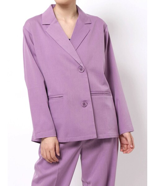 jouetie（ジュエティ）の「ダブルブレストジャケット【セットアップ対応】（テーラードジャケット・パープル/ブルー/グリーン/ブラック・M）」の8枚目の写真