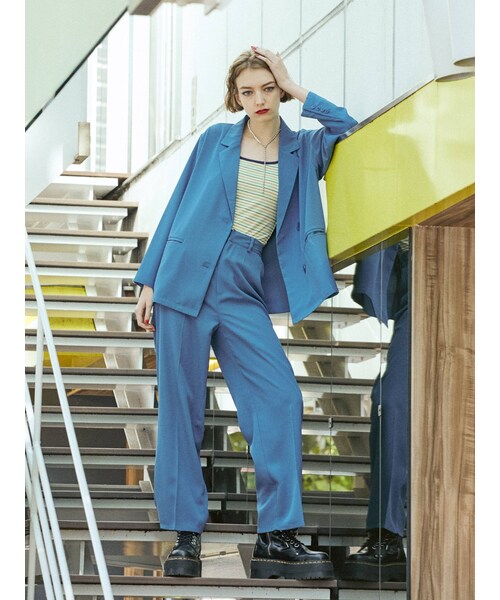 jouetie（ジュエティ）の「ダブルブレストジャケット【セットアップ対応】（テーラードジャケット・パープル/ブルー/グリーン/ブラック・M）」の14枚目の写真