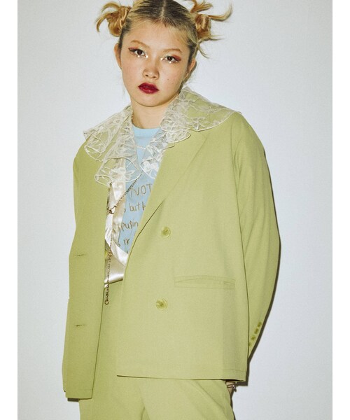 jouetie（ジュエティ）の「ダブルブレストジャケット【セットアップ対応】（テーラードジャケット・パープル/ブルー/グリーン/ブラック・M）」の5枚目の写真