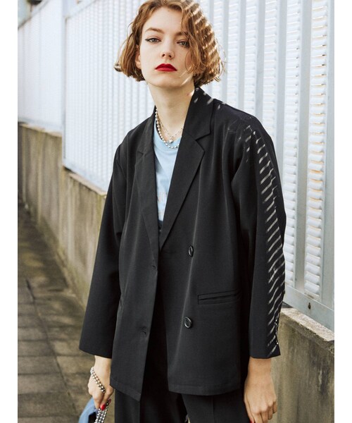 jouetie（ジュエティ）の「ダブルブレストジャケット【セットアップ対応】（テーラードジャケット・パープル/ブルー/グリーン/ブラック・M）」の15枚目の写真