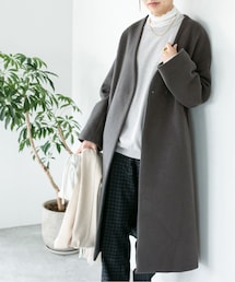 IENA イエナ MANTECO ショート丈コート 38 グレー系 IENA（イエナ）の「《追加》MANTECO ノーカラーコート