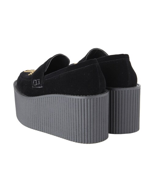 jouetie（ジュエティ）の「ベロア厚底コインローファー（シューズ・レディース・ブラック/ボルドー/グリーン/ネイビー・M/L）」の9枚目の写真