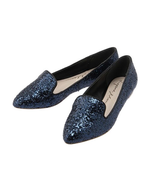 LAGUNAMOON（ラグナムーン）の「【Goods】グリッターフラットシューズ（シューズ・レディース・ホワイト/ネイビー/シルバー・XS/S/M）」の2枚目の写真