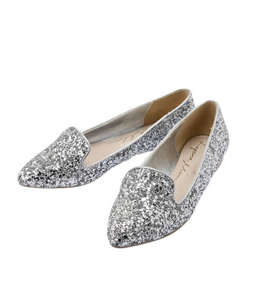 LAGUNAMOON（ラグナムーン）の「【Goods】グリッターフラットシューズ（シューズ・レディース・ホワイト/ネイビー/シルバー・XS/S/M）」の3枚目の写真