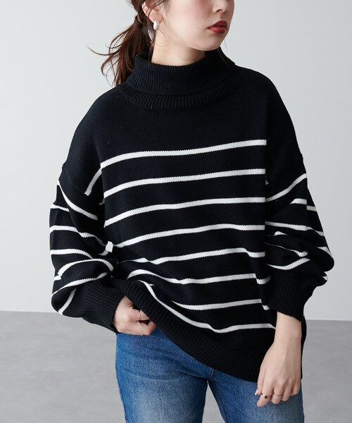 natural couture(ナチュラルクチュール)の「ちょいゆるタートルネックニット(ニット/セーター・レディース・アイボリー/ラベンダー/イエロー/その他1/その他2/その他3・FREE)」の4枚目の写真