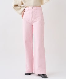 chico チコ タックデザインワイドデニム ピンク系その他 L パル PAL 【Chico】タックデザインワイドデニム （pink(1
