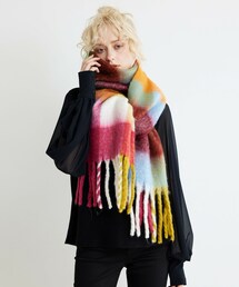 NOISE MAKER | ボリュームフリンジブロックチェックマフラー(マフラー)