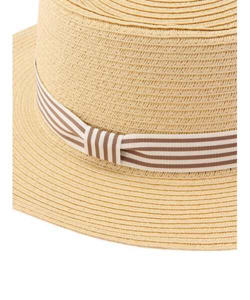 MERCURYDUO（マーキュリーデュオ）の「【GDS】 ペーパー編みカンカンHAT（帽子・レディース・オフホワイト/ブラック/ベージュ・F）」の6枚目の写真