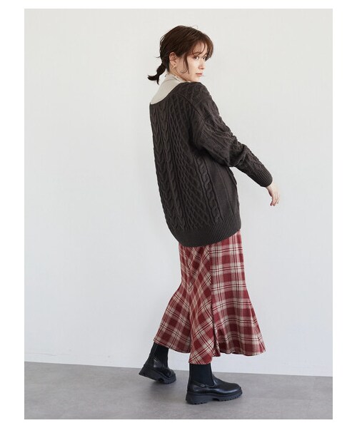 Green Parks(グリーンパークス)の「・novem9 チェックマーメイドスカート(スカート・アイボリー/レッド/イエロー/グリーン・F)」の9枚目の写真