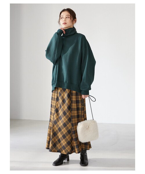 Green Parks(グリーンパークス)の「・novem9 チェックマーメイドスカート(スカート・アイボリー/レッド/イエロー/グリーン・F)」の2枚目の写真